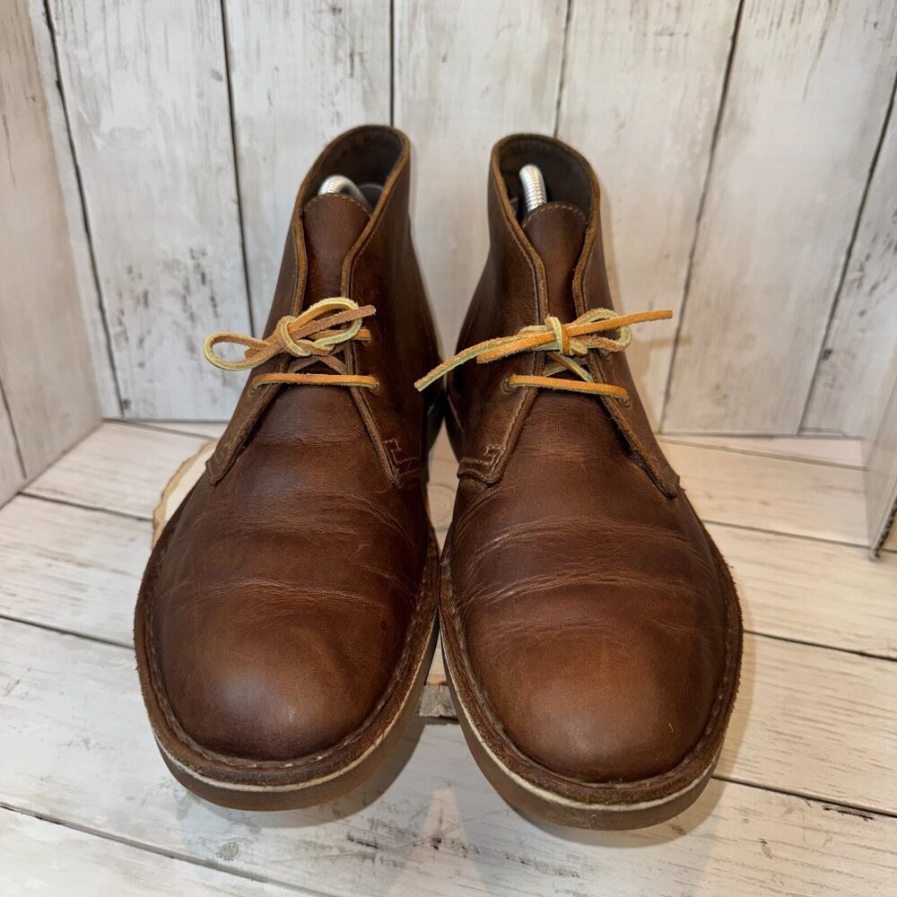 Clarks Bushacre 2 Men's Size 10 Brown Leather Desert Chukka Ankle Boot - Picture 2 of 6